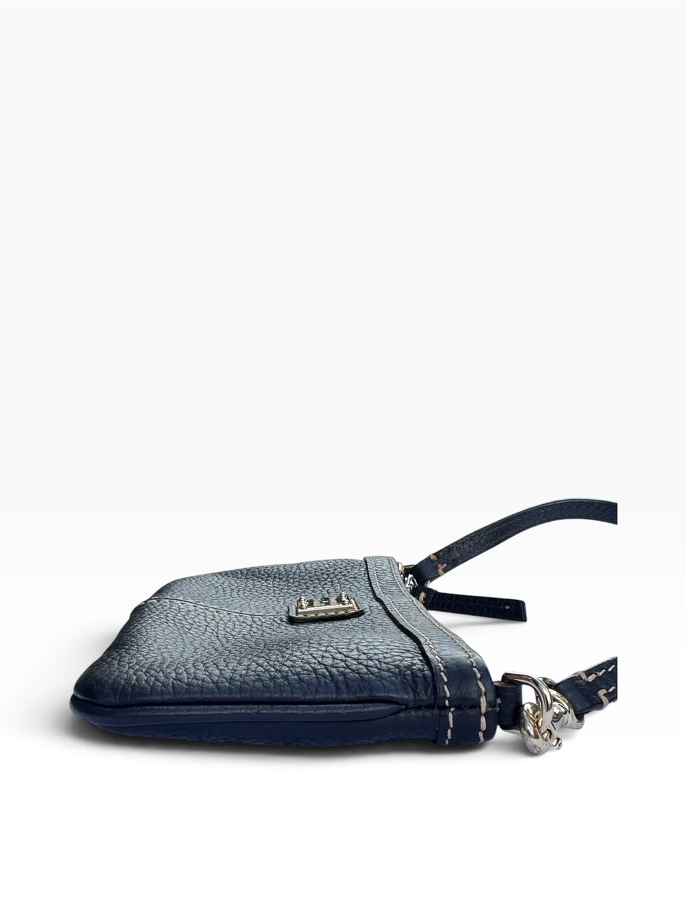 Dooney & Bourke Black Pebble Leather Large Wristlet Shoulder Bag Pouchette. - Picture 5 of 9